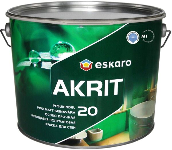 Seinavärv Akrit20 9,5L valge Poolmatt