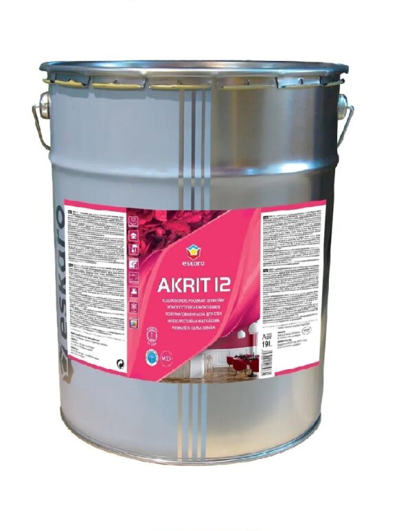 Seinavärv Akrit-12 19l. valge Poolmatt