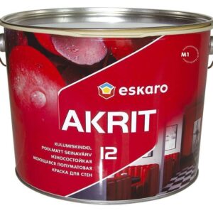 Seinavärv Akrit-12 9,5L valge Poolmatt