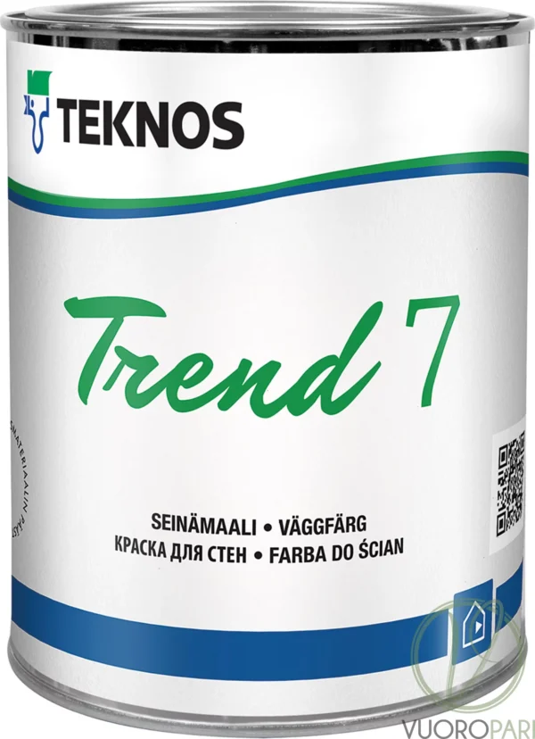 Seinavärv Trend 7 valge matt 9,0L Teknos