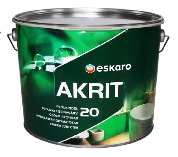 Seinavärv Akrit20 9,5L valge Poolmatt